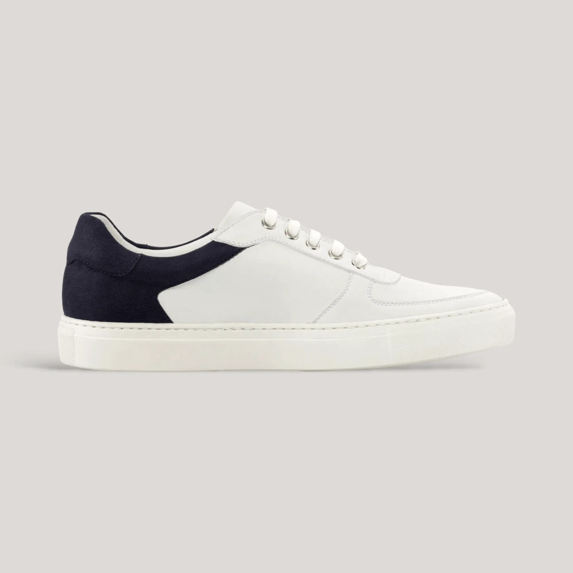 AVENIR | Low Top Vegan Trainer - Navy Suede Heel & White | Men's sold by ALLTRUEIST KNITWEAR product image thumbnail 2