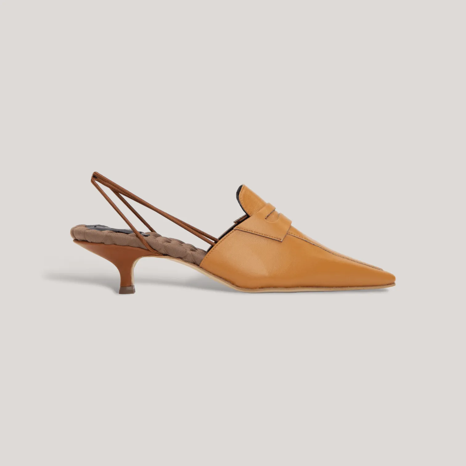 GRACE | Tan Slingback Penny Loafer sold by ALLTRUEIST KNITWEAR