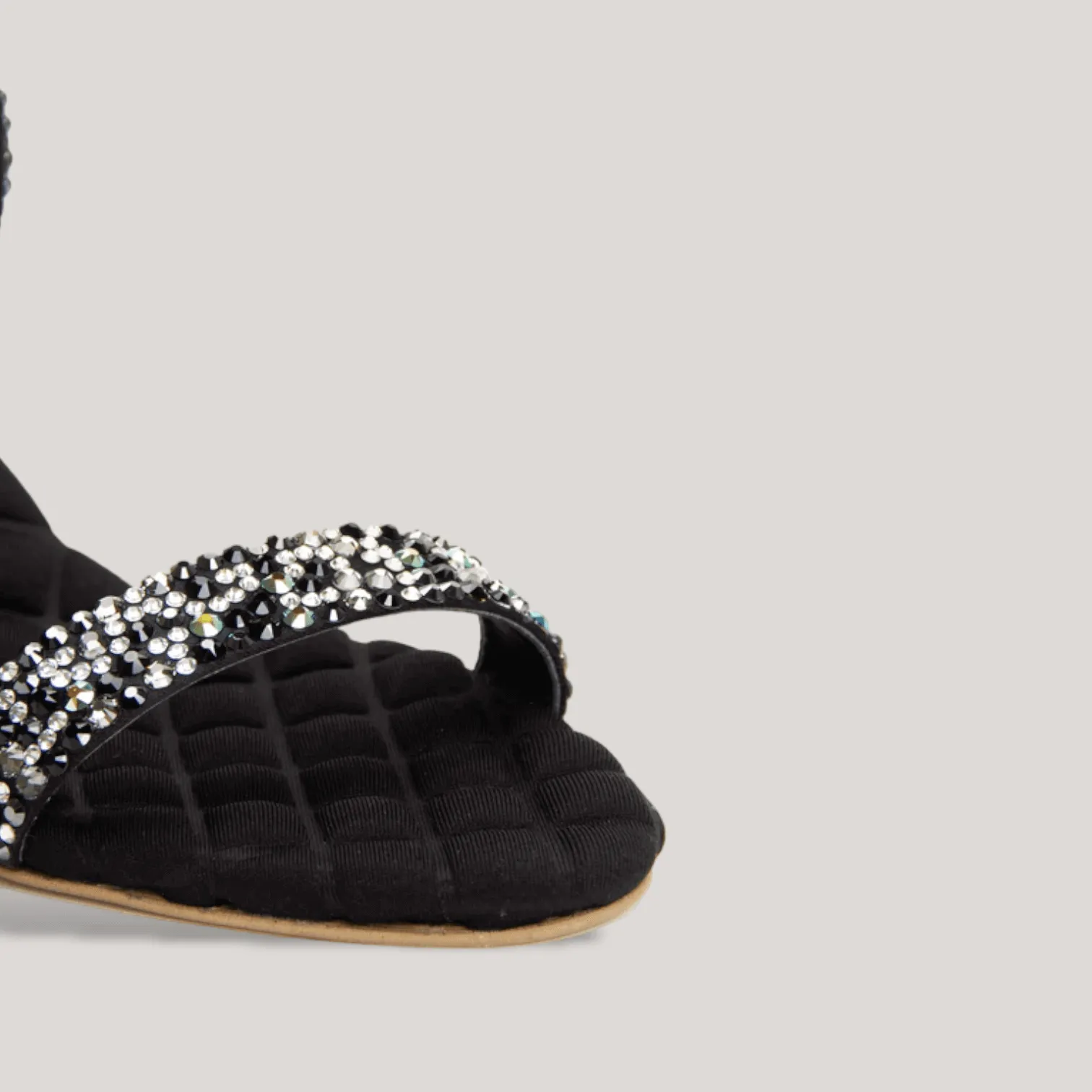DIANA | Black Crystalized Satin Sandals sold by ALLTRUEIST KNITWEAR product image thumbnail 3