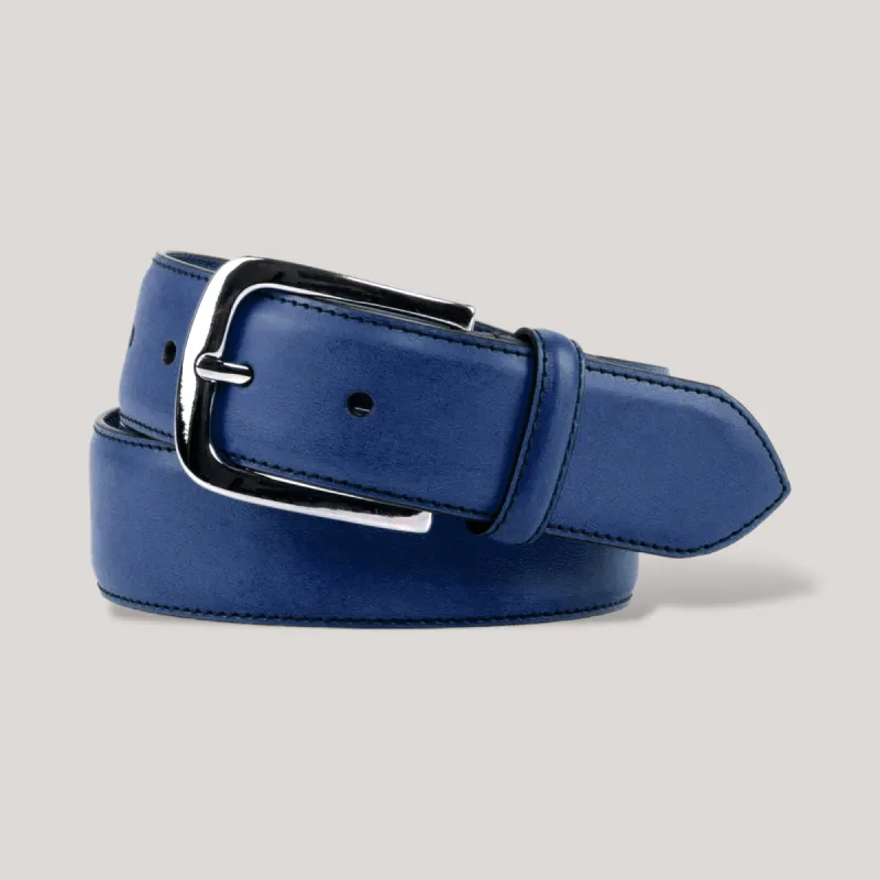 LUMEN - Ultramarine Blue Vegan Belt - Silver sold by ALLTRUEIST KNITWEAR