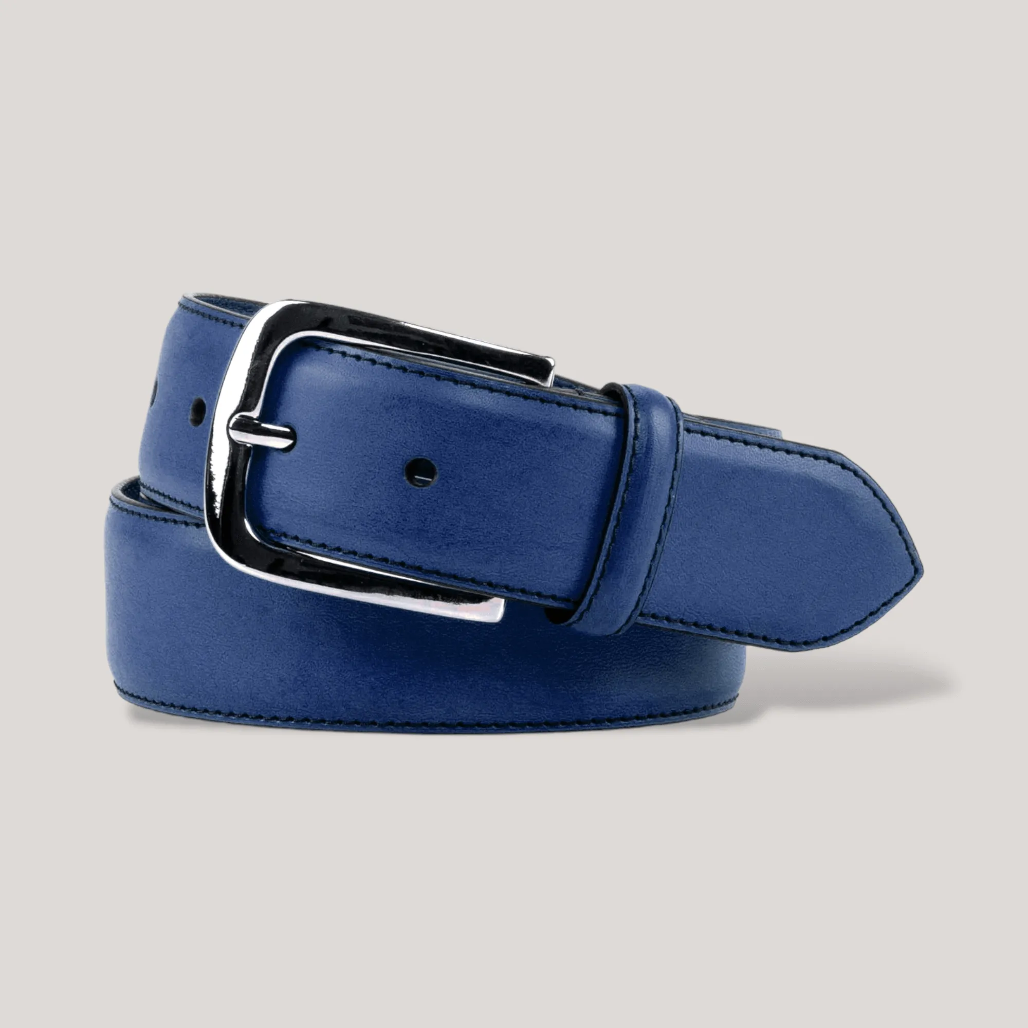 LUMEN - Ultramarine Blue Vegan Belt - Silver sold by ALLTRUEIST KNITWEAR