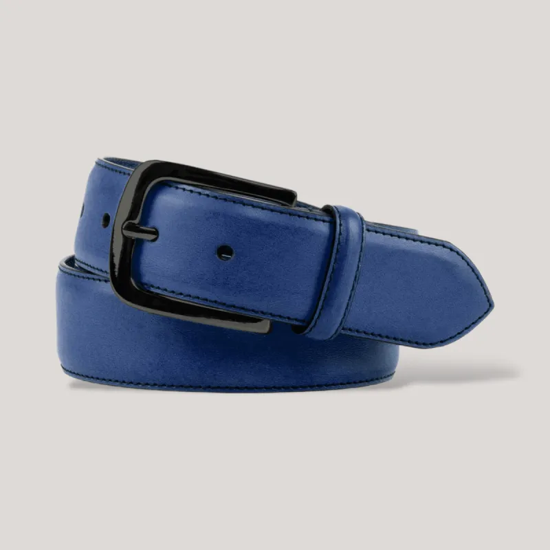 LUMEN - Ultramarine Blue Vegan Belt - Graphite sold by ALLTRUEIST KNITWEAR