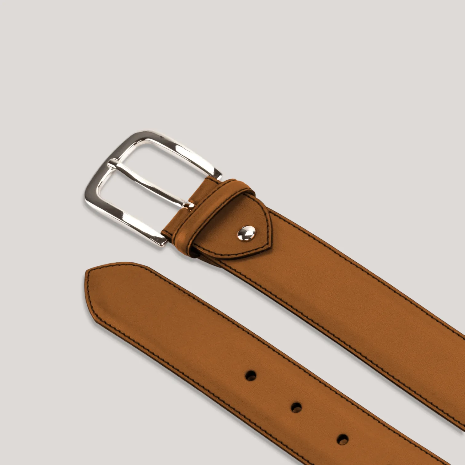 LUMEN - Tan Vegan Belt - Silver sold by ALLTRUEIST KNITWEAR product image thumbnail 2