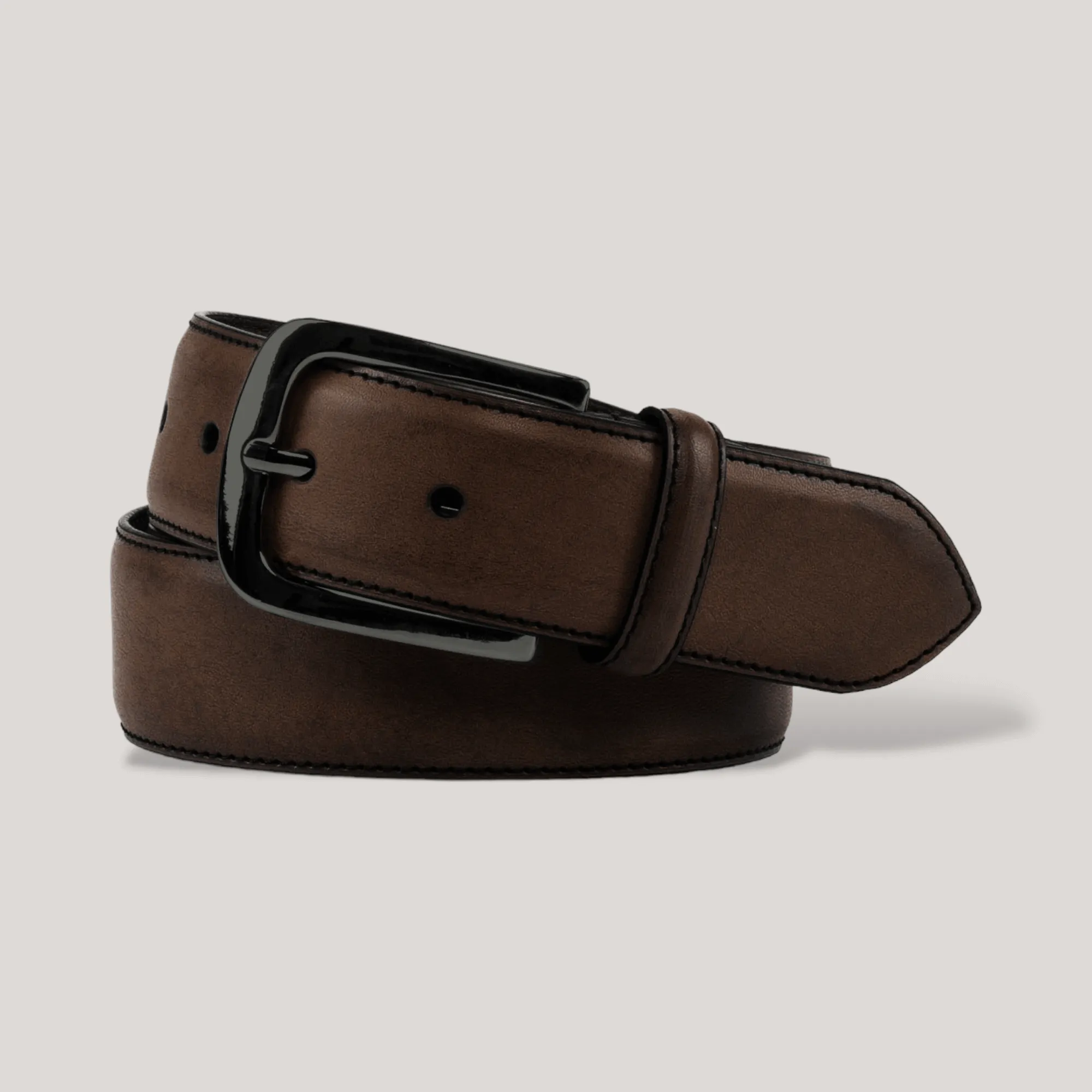 LUMEN - Dark Brown Vegan Belt - Graphite sold by ALLTRUEIST KNITWEAR