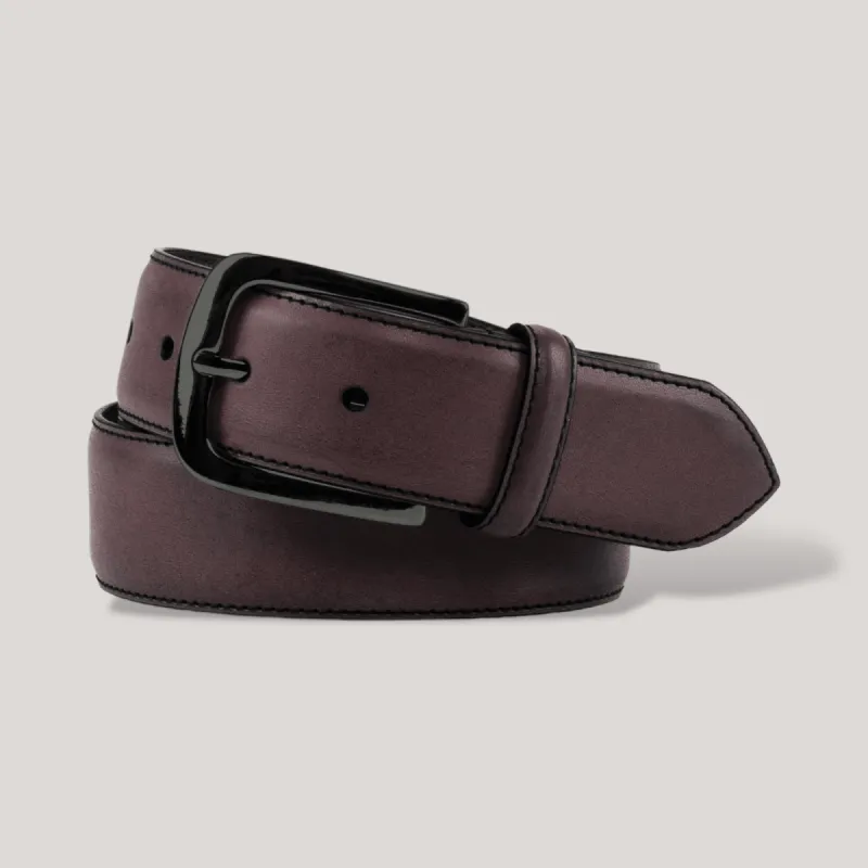 LUMEN - Burgundy Vegan Belt - Graphite sold by ALLTRUEIST KNITWEAR