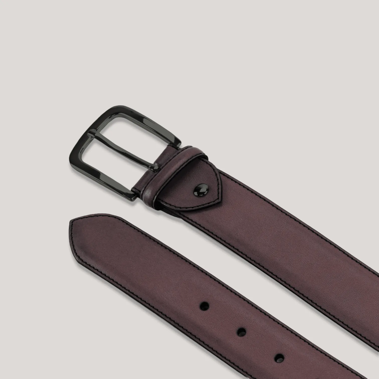 LUMEN - Burgundy Vegan Belt - Graphite sold by ALLTRUEIST KNITWEAR product image thumbnail 2