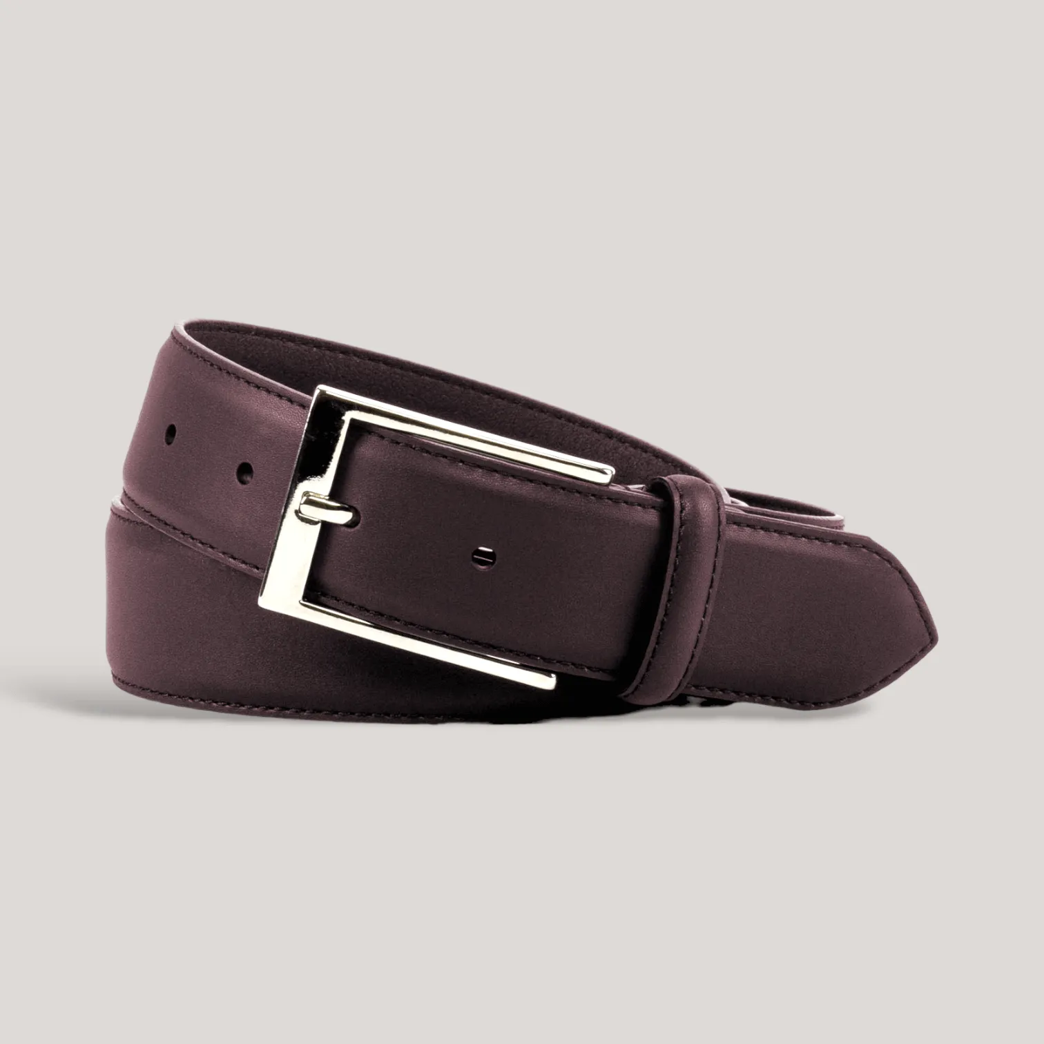 SOPHOS - Burgundy Vegan Belt - Silver sold by ALLTRUEIST KNITWEAR