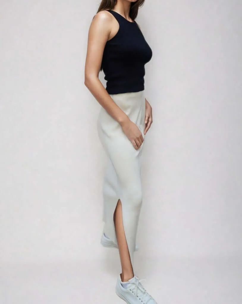 GRETA | High Waisted Long Skirt sold by ALLTRUEIST KNITWEAR