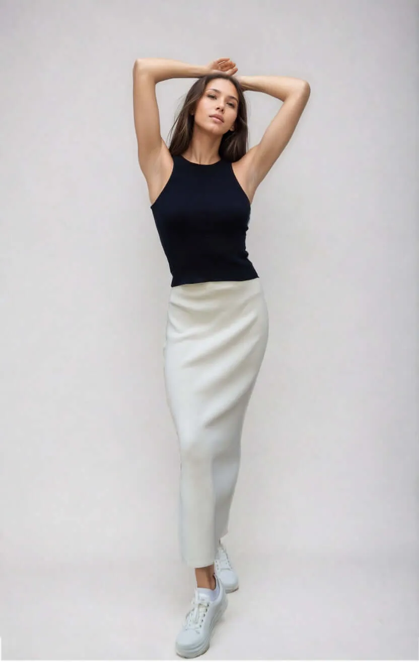 GRETA | High Waisted Long Skirt sold by ALLTRUEIST KNITWEAR product image thumbnail 3