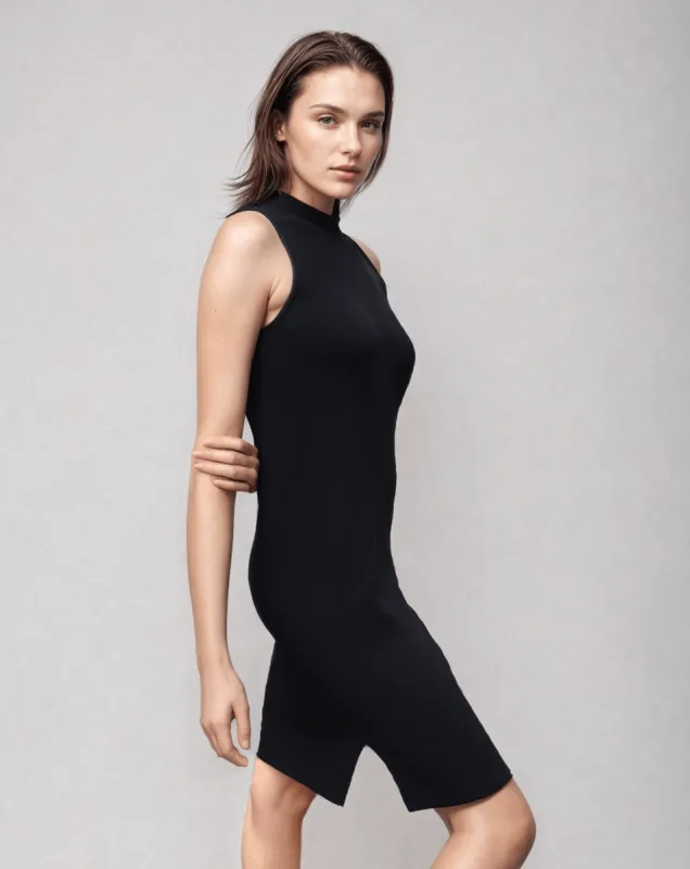 MARGOT | Sleeveless Mock-Neck Short Dress sold by ALLTRUEIST KNITWEAR