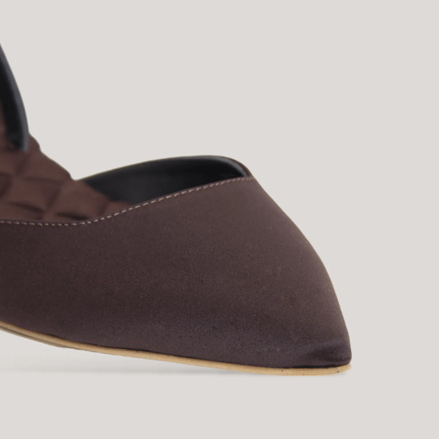 JACKIE | Brown Satin Slingback Flats sold by ALLTRUEIST KNITWEAR product image thumbnail 3