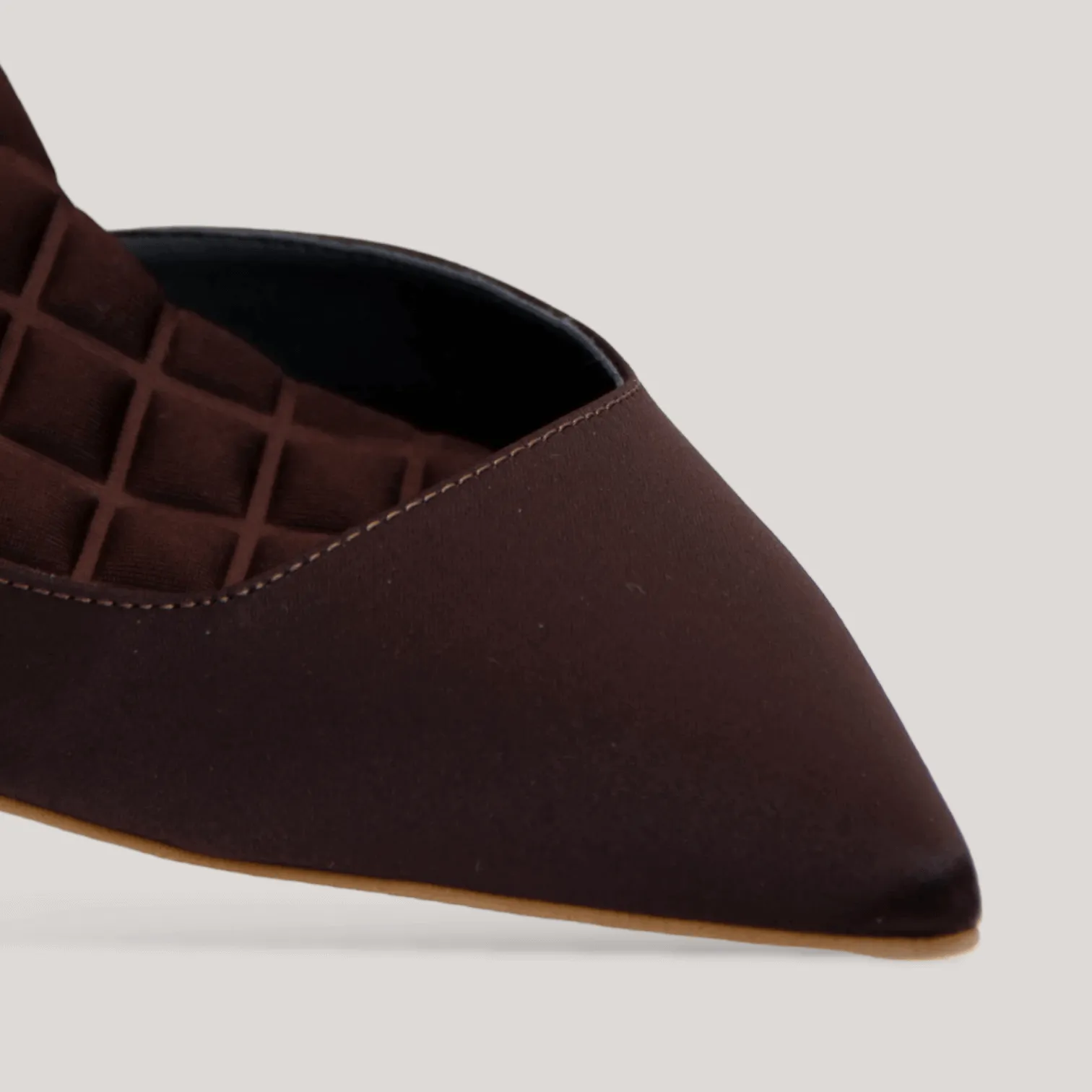 GABRIELLA | Brown - Satin Slingback Pumps sold by ALLTRUEIST KNITWEAR product image thumbnail 3
