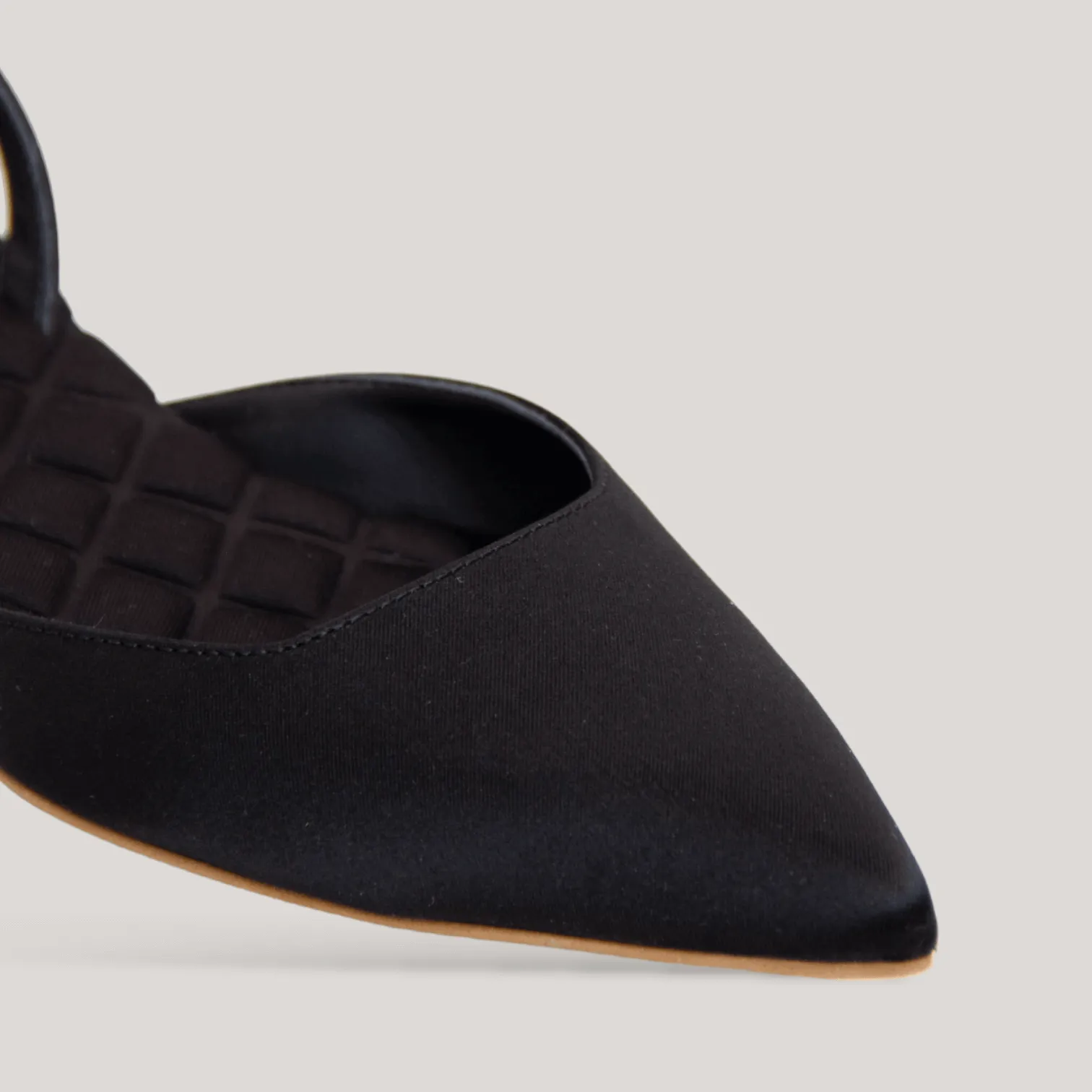 JACKIE | Black Satin Slingback Flats sold by ALLTRUEIST KNITWEAR product image thumbnail 2