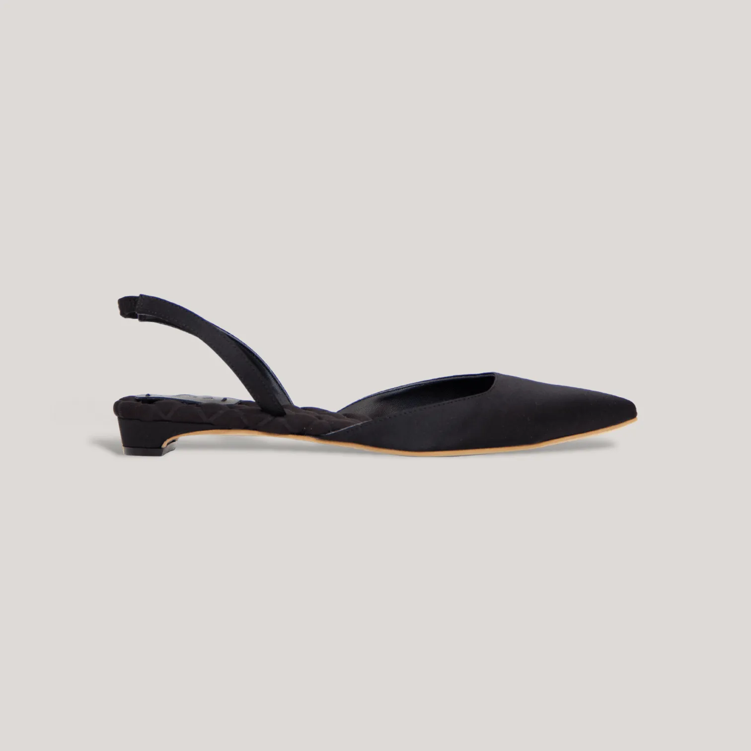 JACKIE | Black Satin Slingback Flats sold by ALLTRUEIST KNITWEAR