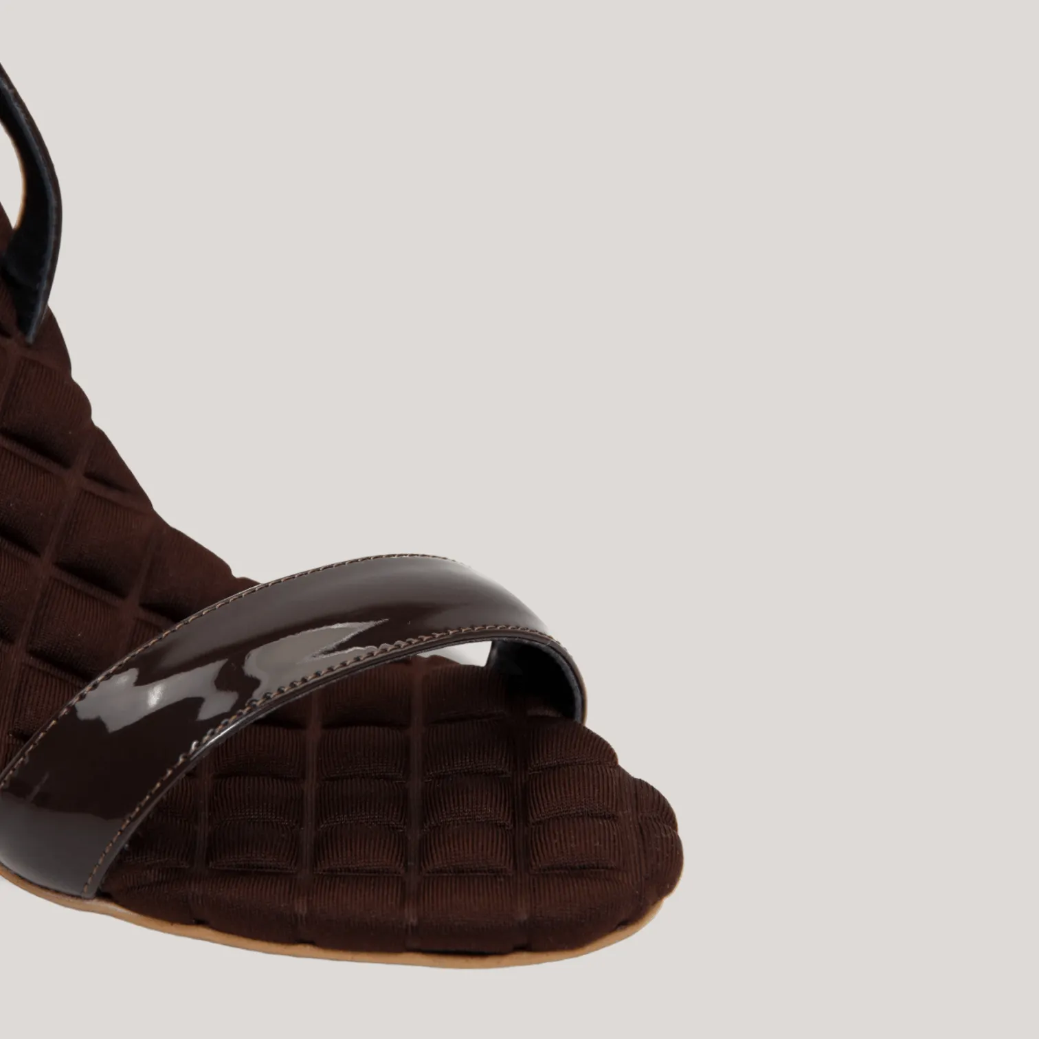 VIVIEN | Brown Vegan Patent Slingback Sandals sold by ALLTRUEIST KNITWEAR product image thumbnail 2
