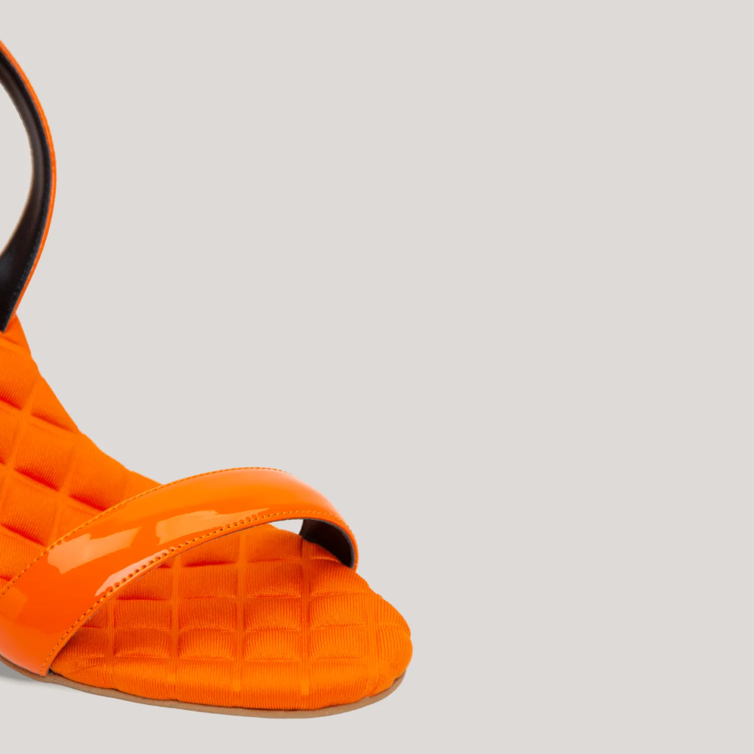 VIVIEN | Orange Vegan Patent Slingback Sandals sold by ALLTRUEIST KNITWEAR product image thumbnail 3