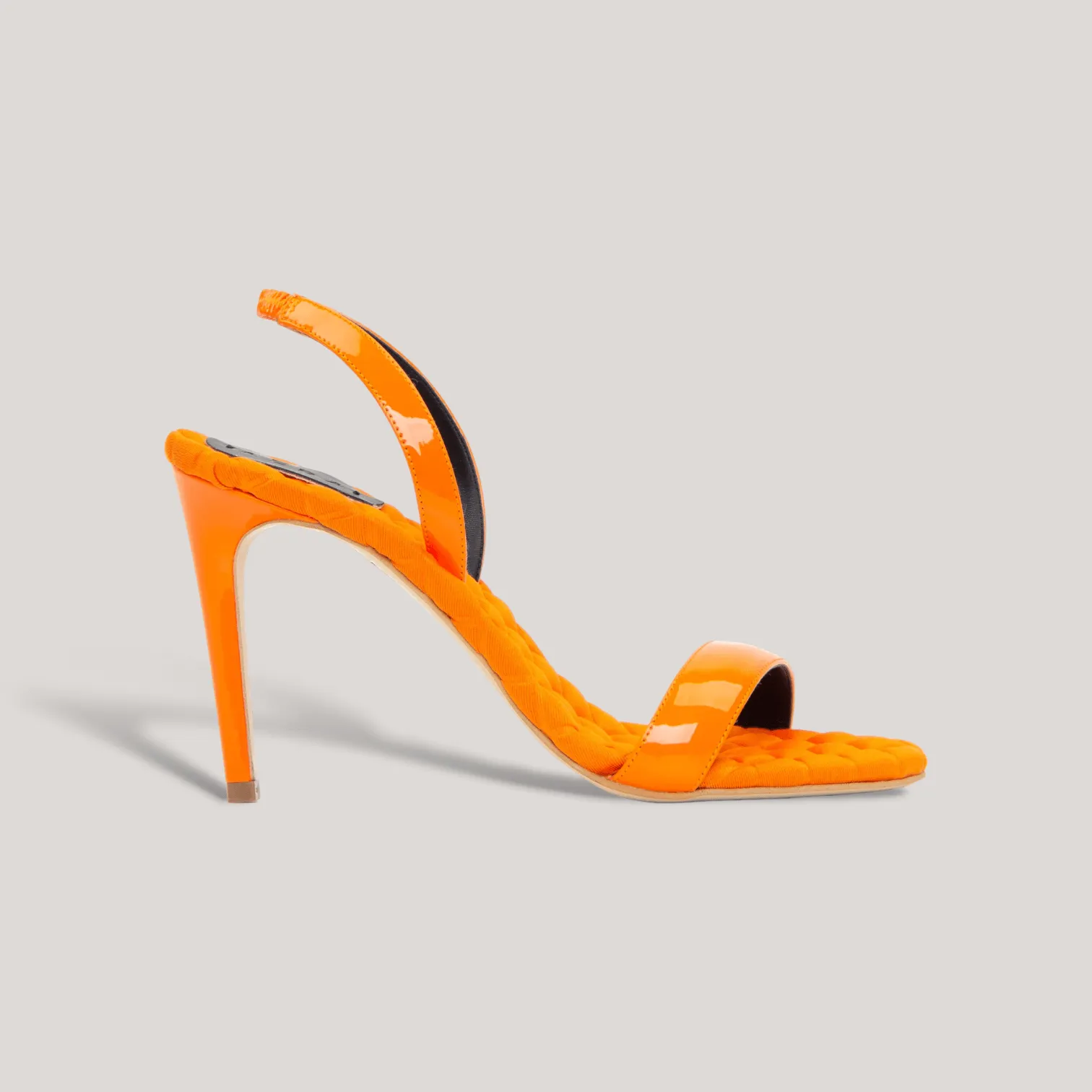 VIVIEN | Orange Vegan Patent Slingback Sandals sold by ALLTRUEIST KNITWEAR