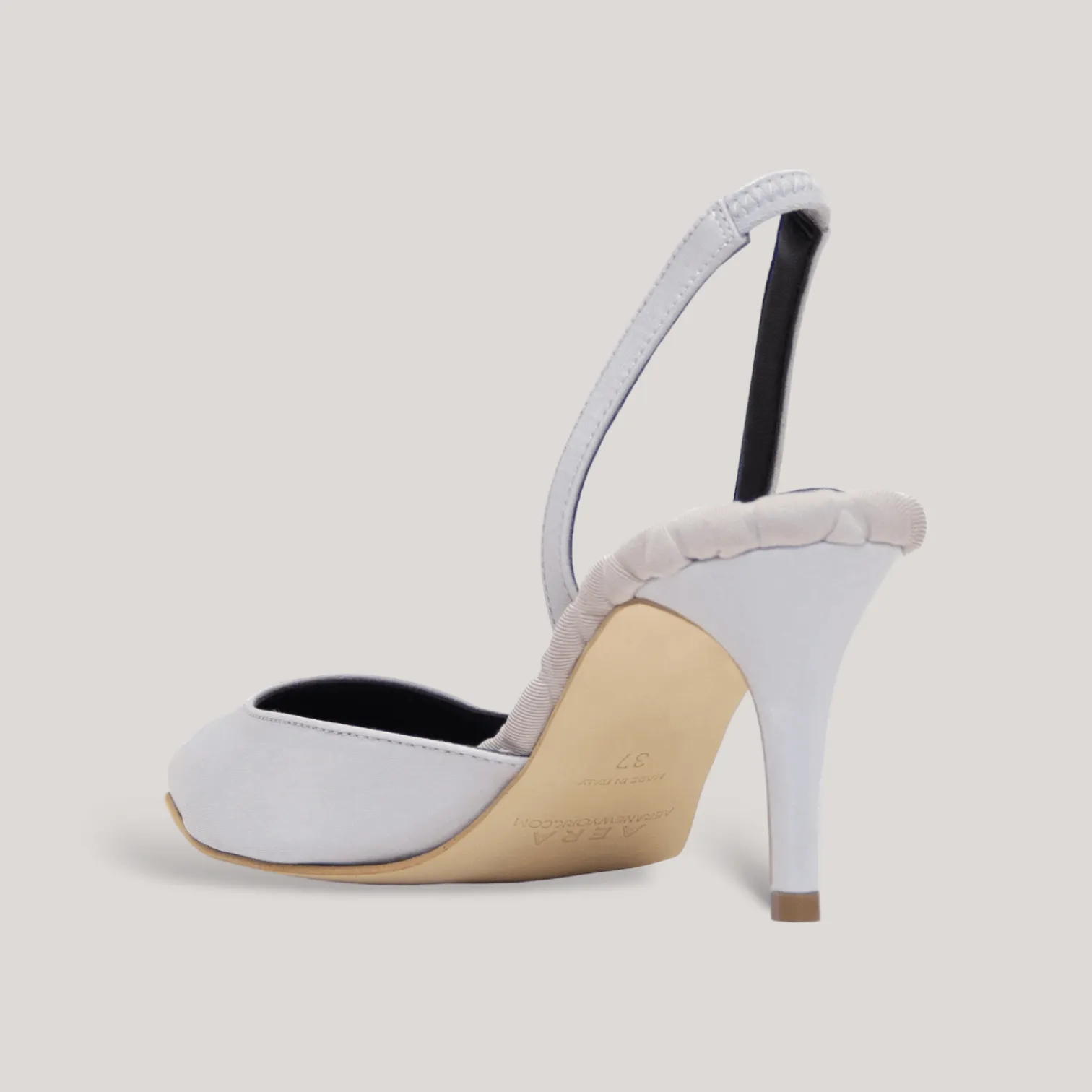 GABRIELLA | Grey - Satin Slingback Pumps sold by ALLTRUEIST KNITWEAR product image thumbnail 2