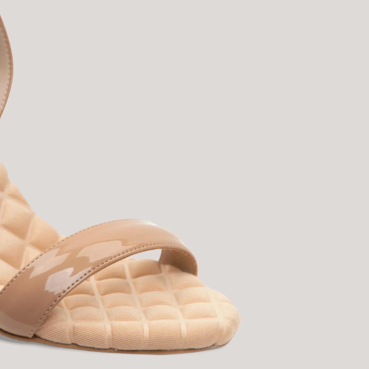 VIVIEN | Beige Vegan Patent Slingback Sandals sold by ALLTRUEIST KNITWEAR product image thumbnail 3