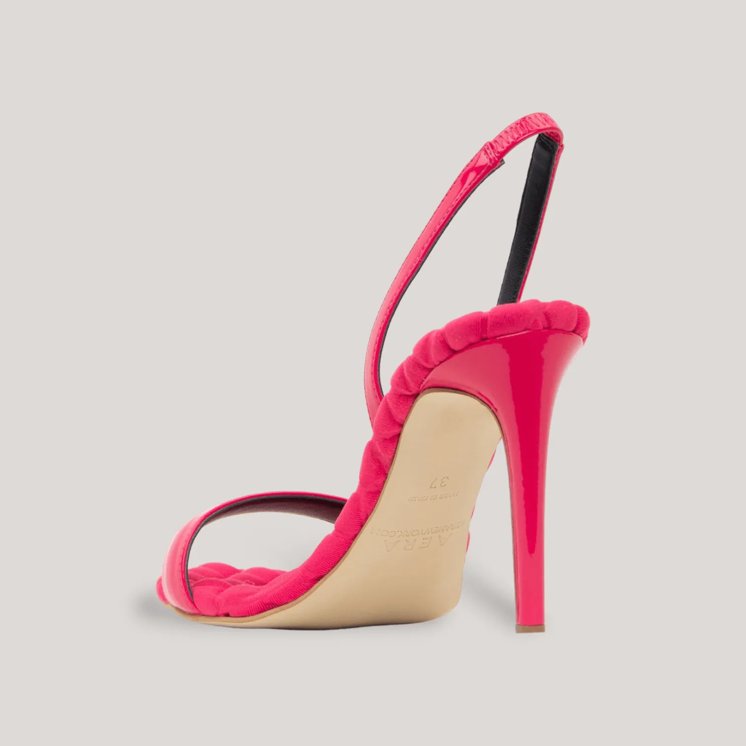 VIVIEN | Fuchsia Vegan Patent Slingback Sandals sold by ALLTRUEIST KNITWEAR product image thumbnail 3