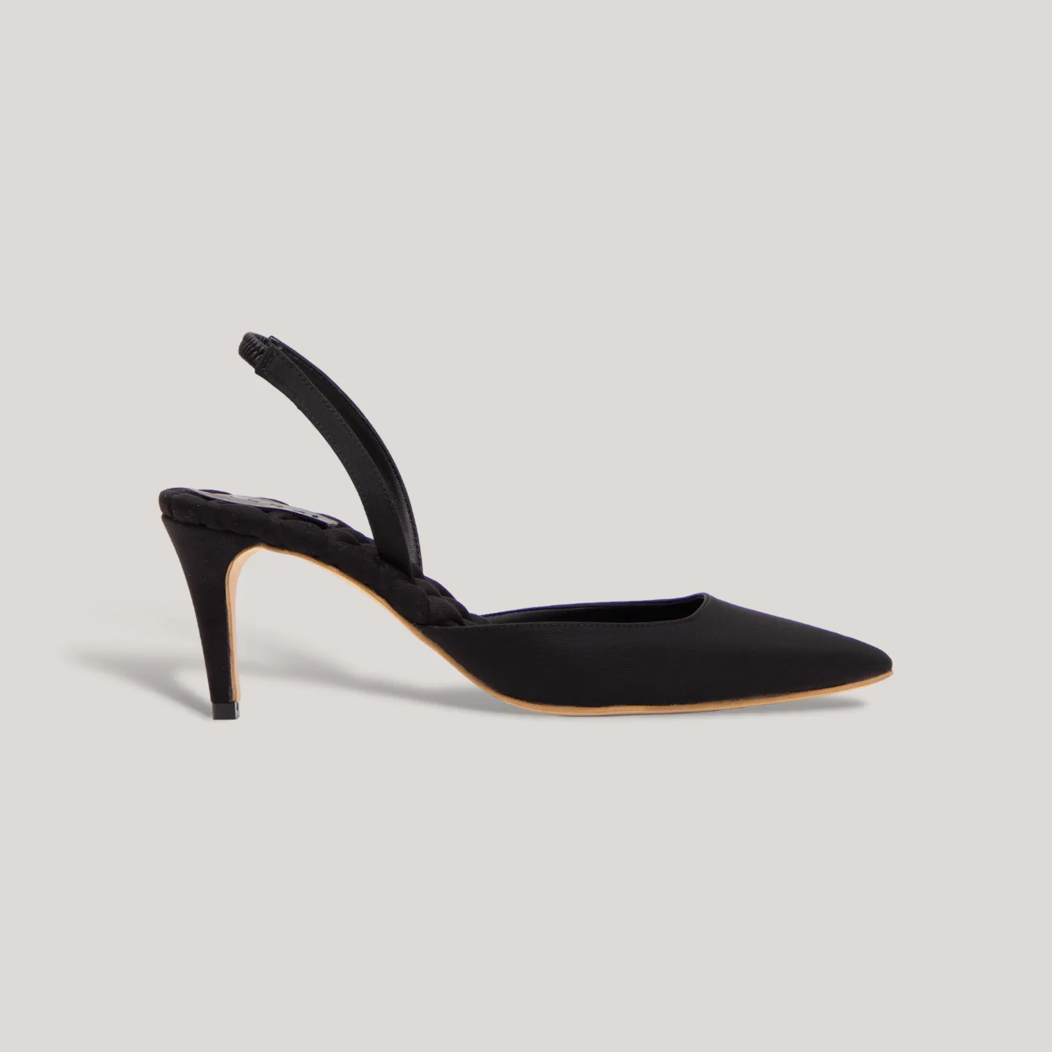 GABRIELLA | Black - Satin Slingback Pumps sold by ALLTRUEIST KNITWEAR