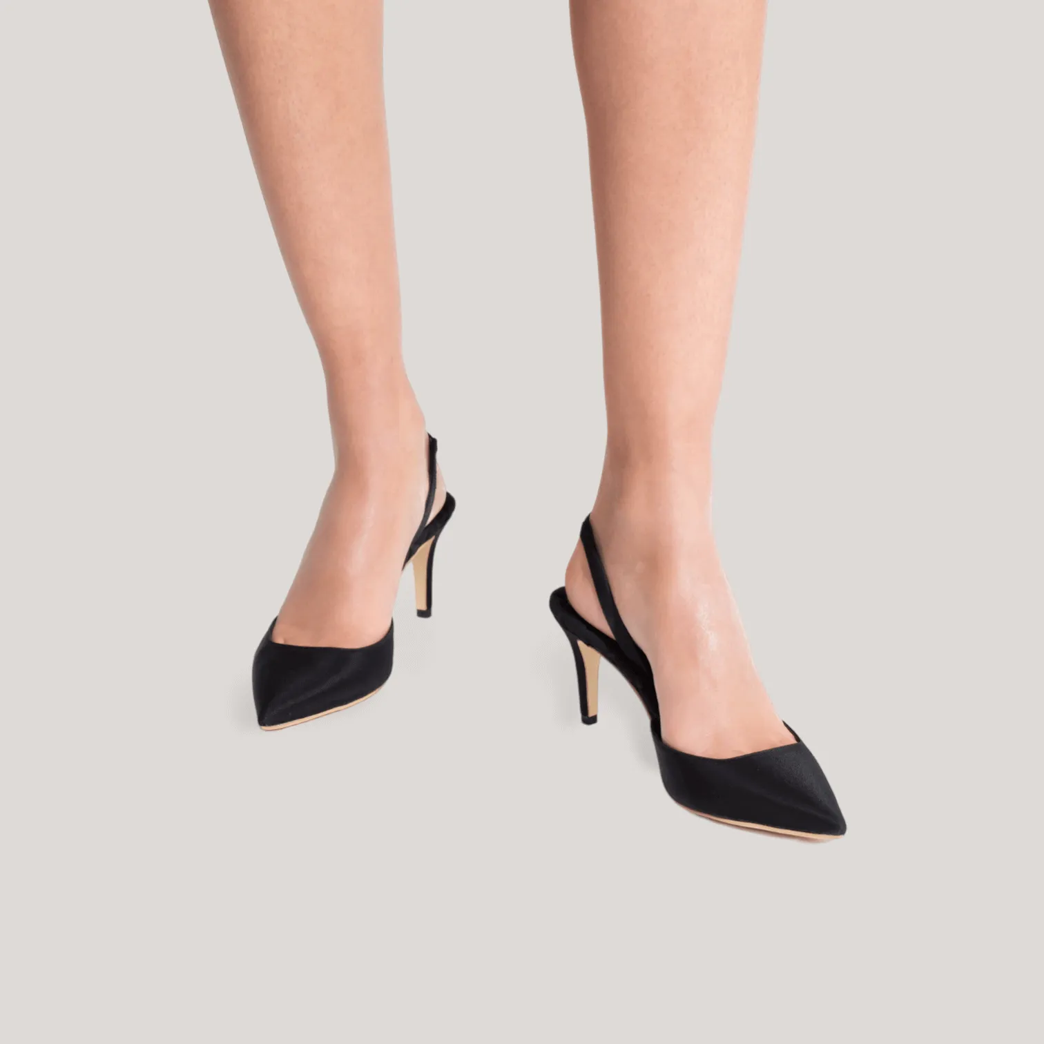 GABRIELLA | Black - Satin Slingback Pumps sold by ALLTRUEIST KNITWEAR product image thumbnail 2