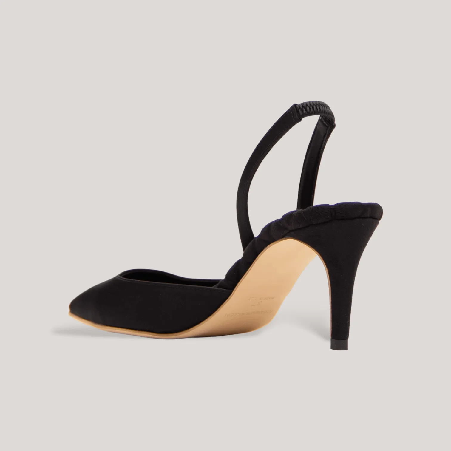GABRIELLA | Black - Satin Slingback Pumps sold by ALLTRUEIST KNITWEAR product image thumbnail 3