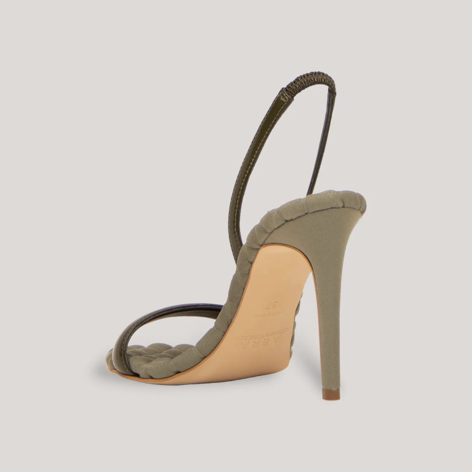 VIVIEN | Green Vegan Patent Slingback Sandals sold by ALLTRUEIST KNITWEAR product image thumbnail 3