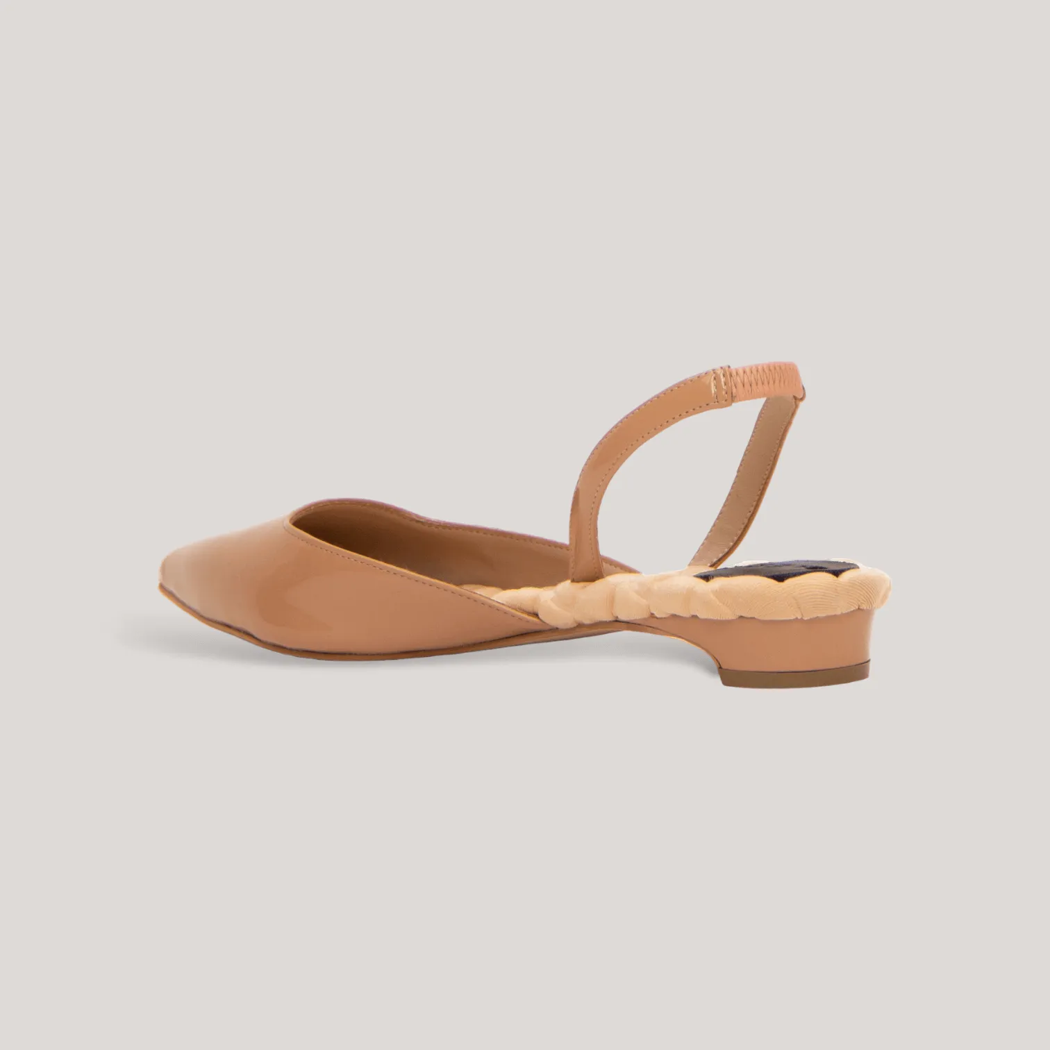 JACKIE | Nude Vegan Patent Slingback Flats sold by ALLTRUEIST KNITWEAR product image thumbnail 3