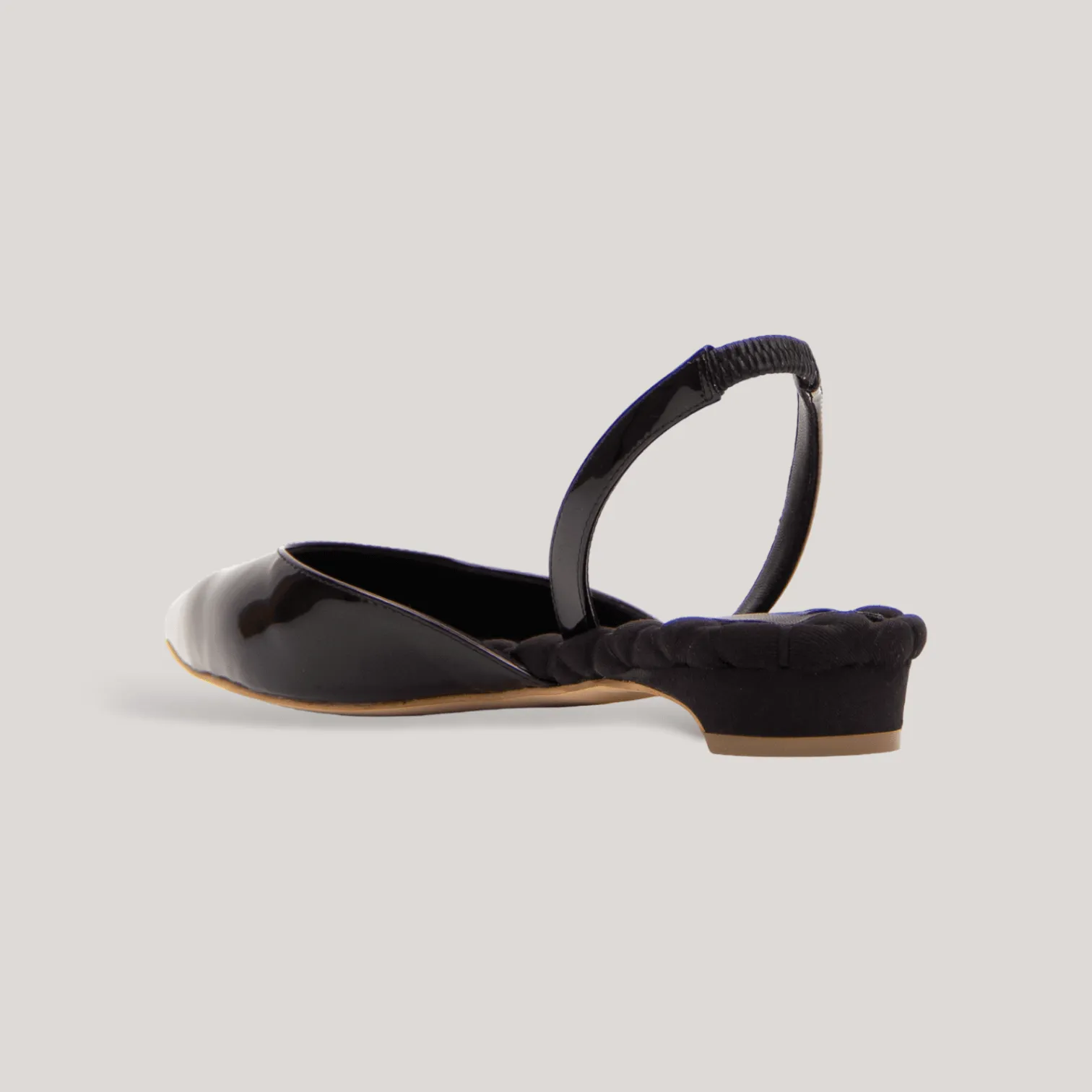 JACKIE | Black Vegan Patent Slingback Flats sold by ALLTRUEIST KNITWEAR product image thumbnail 3
