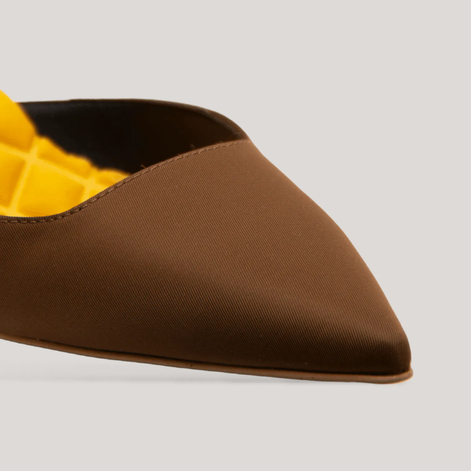 GABRIELLA | Yellow - Brown Satin Slingback Pumps sold by ALLTRUEIST KNITWEAR product image thumbnail 4