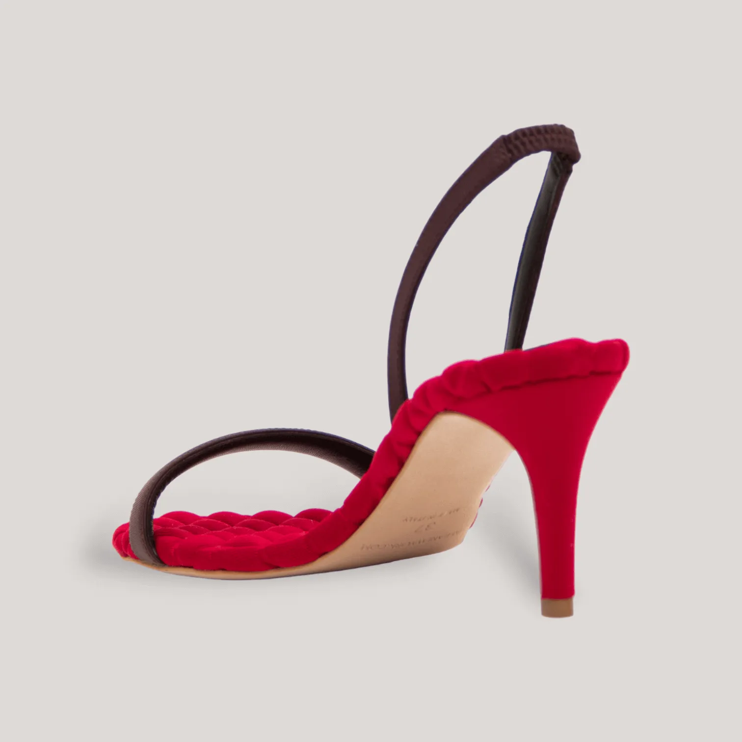 CLAUDIA | Bordeaux Satin Slingback Sandals sold by ALLTRUEIST KNITWEAR product image thumbnail 3