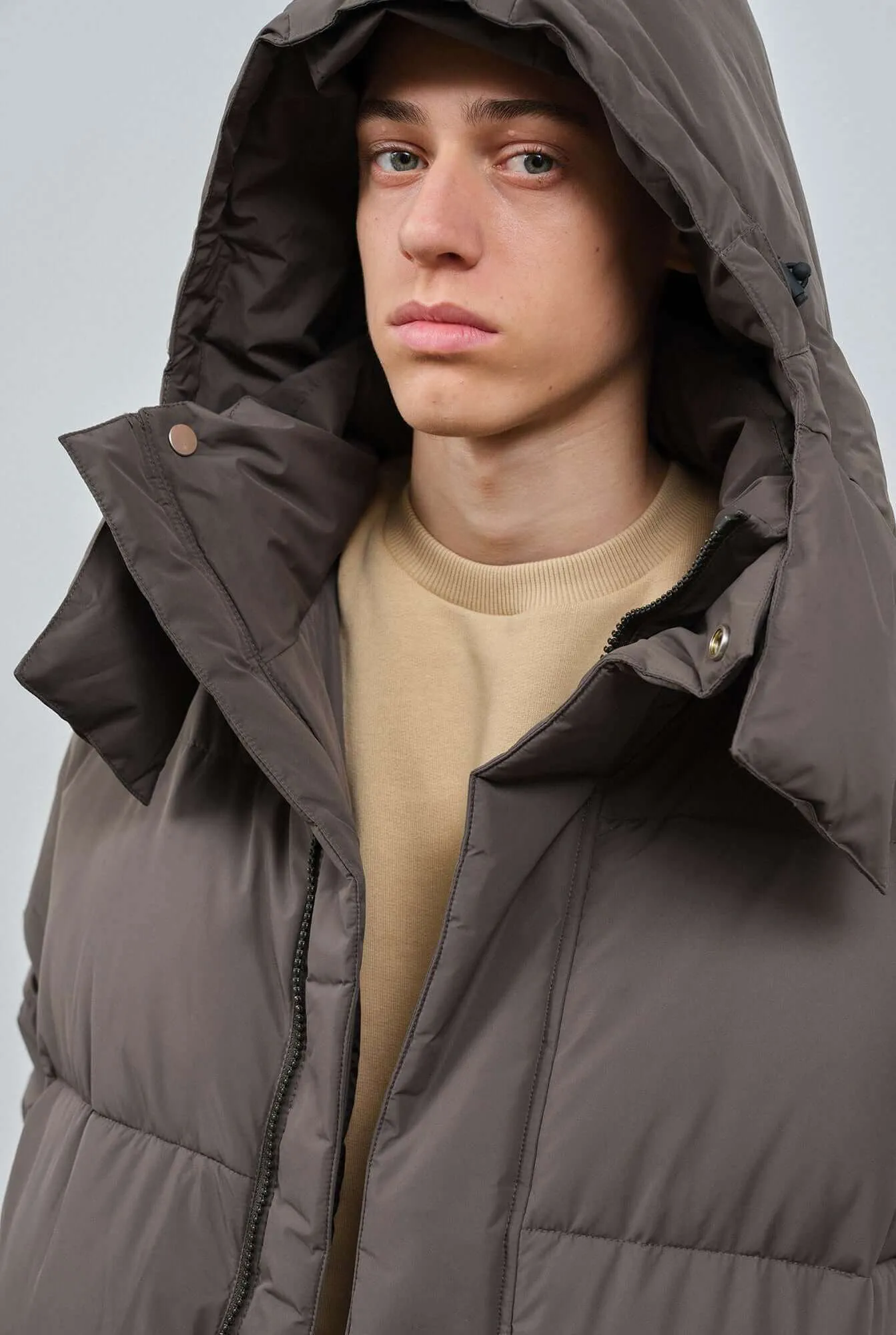 Brandford | Dark Taupe Extra-Padded Men's Puffer Coat sold by ALLTRUEIST KNITWEAR product image thumbnail 4