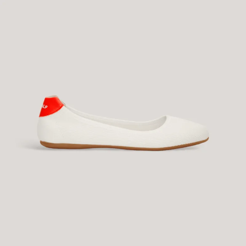 Sonia - Knitted Ballerinas - White | Women's sold by ALLTRUEIST KNITWEAR