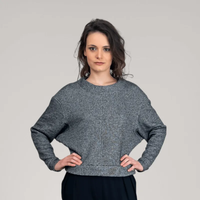 Dolman Sleeve Thick French Terry Sweater | Granite sold by ALLTRUEIST KNITWEAR