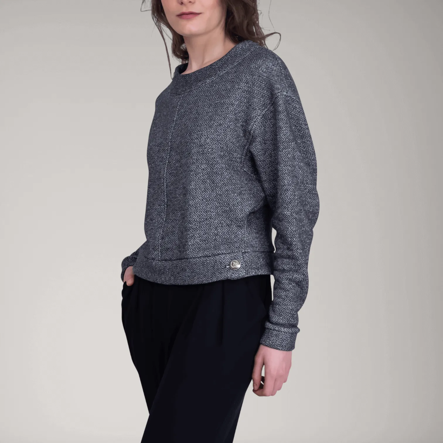 Dolman Sleeve Thick French Terry Sweater | Granite sold by ALLTRUEIST KNITWEAR product image thumbnail 2