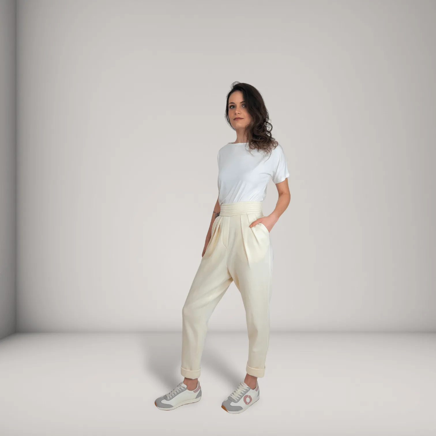 Pleated Bamboo-Cotton Fleece Tapered Track Pants | Jasper sold by ALLTRUEIST KNITWEAR product image thumbnail 3