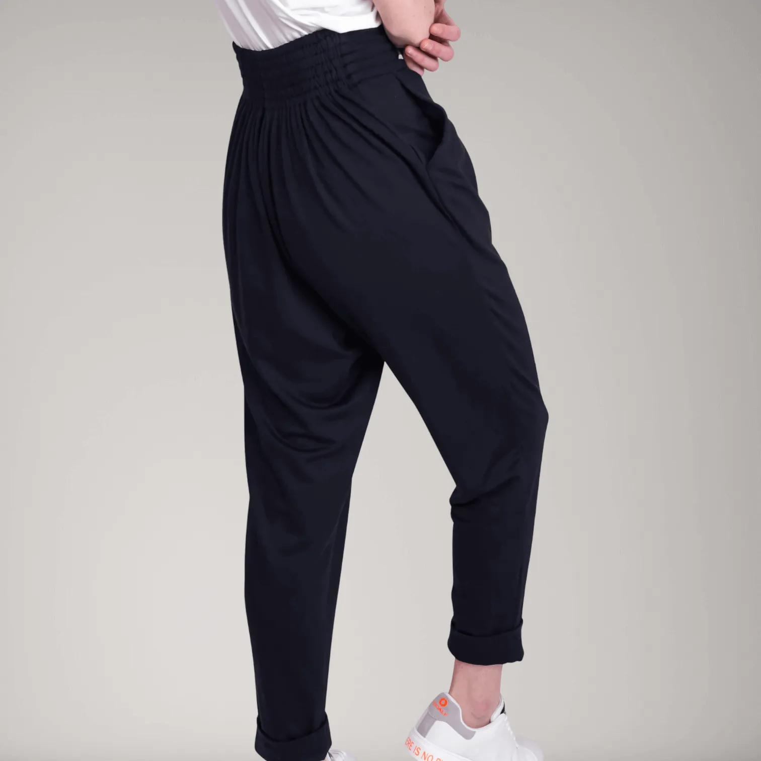 Pleated Fine French Terry Tapered Track Pants | Obsidian sold by ALLTRUEIST KNITWEAR product image thumbnail 4