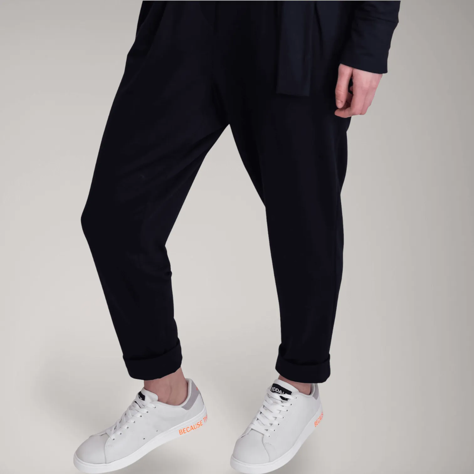 Pleated Fine French Terry Tapered Track Pants | Obsidian sold by ALLTRUEIST KNITWEAR product image thumbnail 5