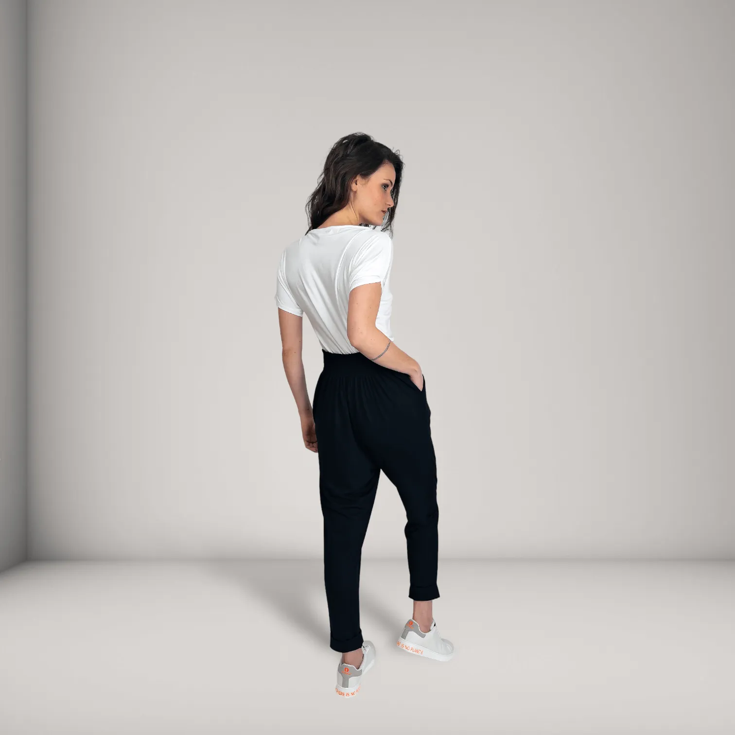 Pleated Fine French Terry Tapered Track Pants | Obsidian sold by ALLTRUEIST KNITWEAR product image thumbnail 3