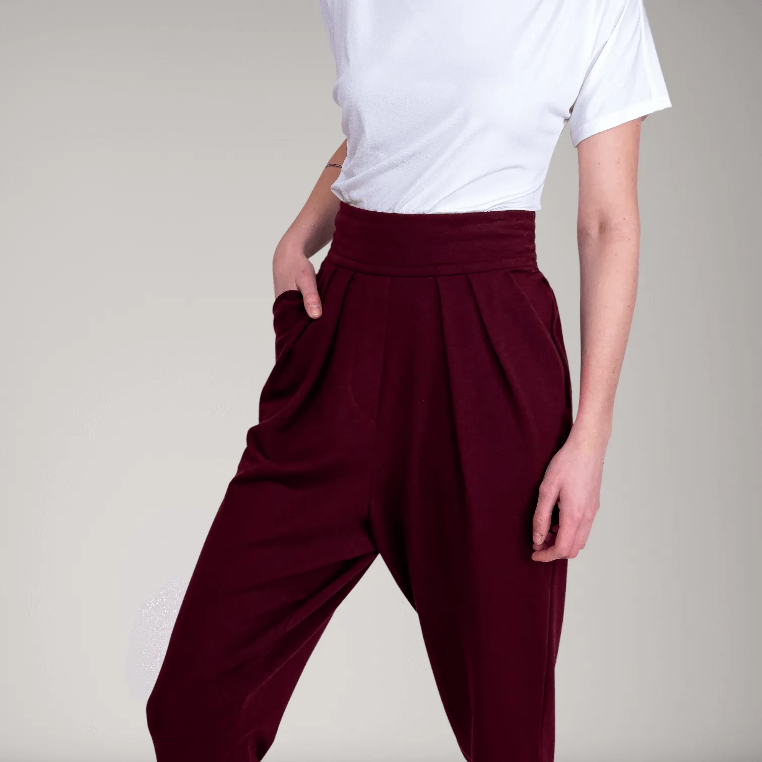 Pleated Fine French Terry Tapered Track Pants | Tourmaline sold by ALLTRUEIST KNITWEAR product image thumbnail 2
