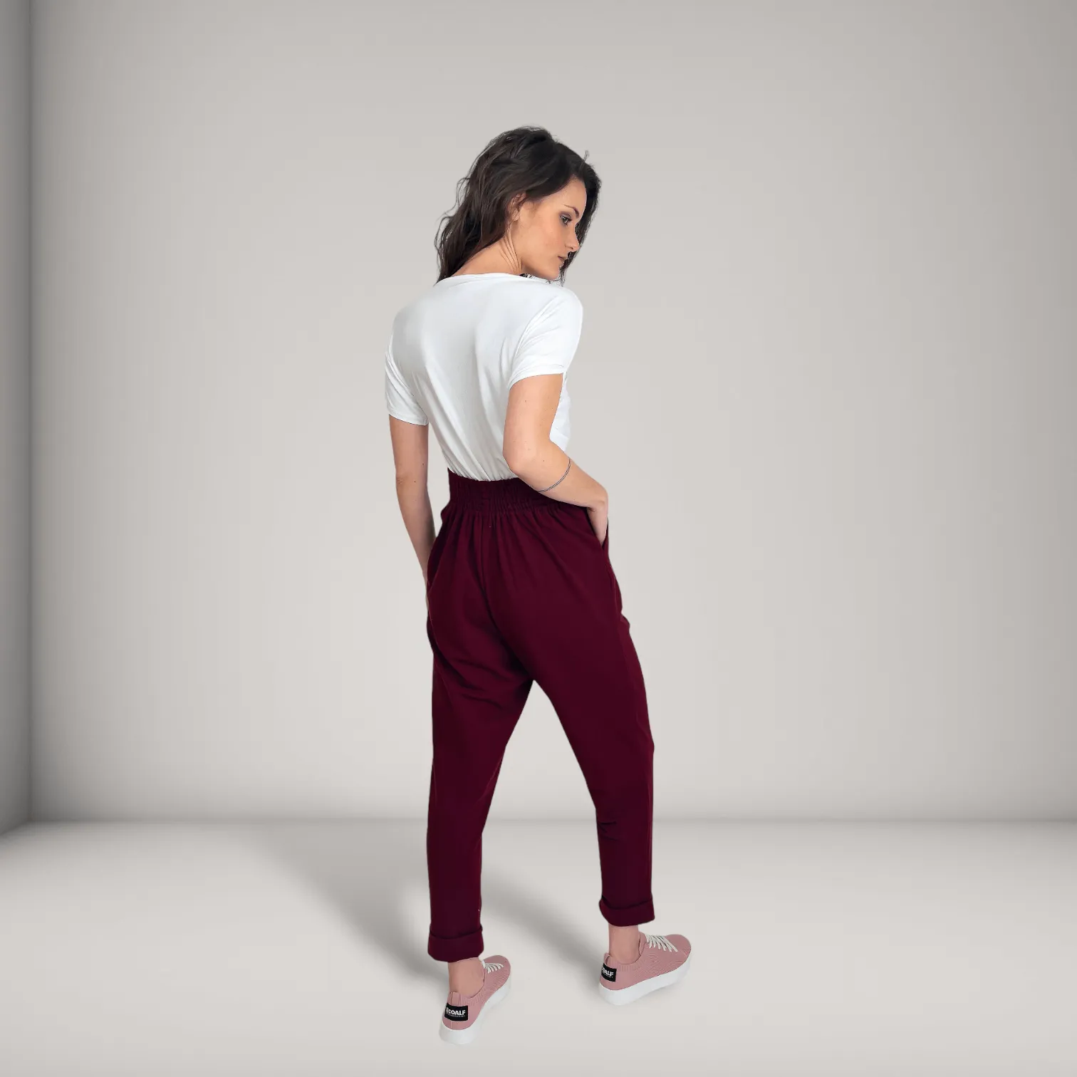 Pleated Fine French Terry Tapered Track Pants | Tourmaline sold by ALLTRUEIST KNITWEAR product image thumbnail 3