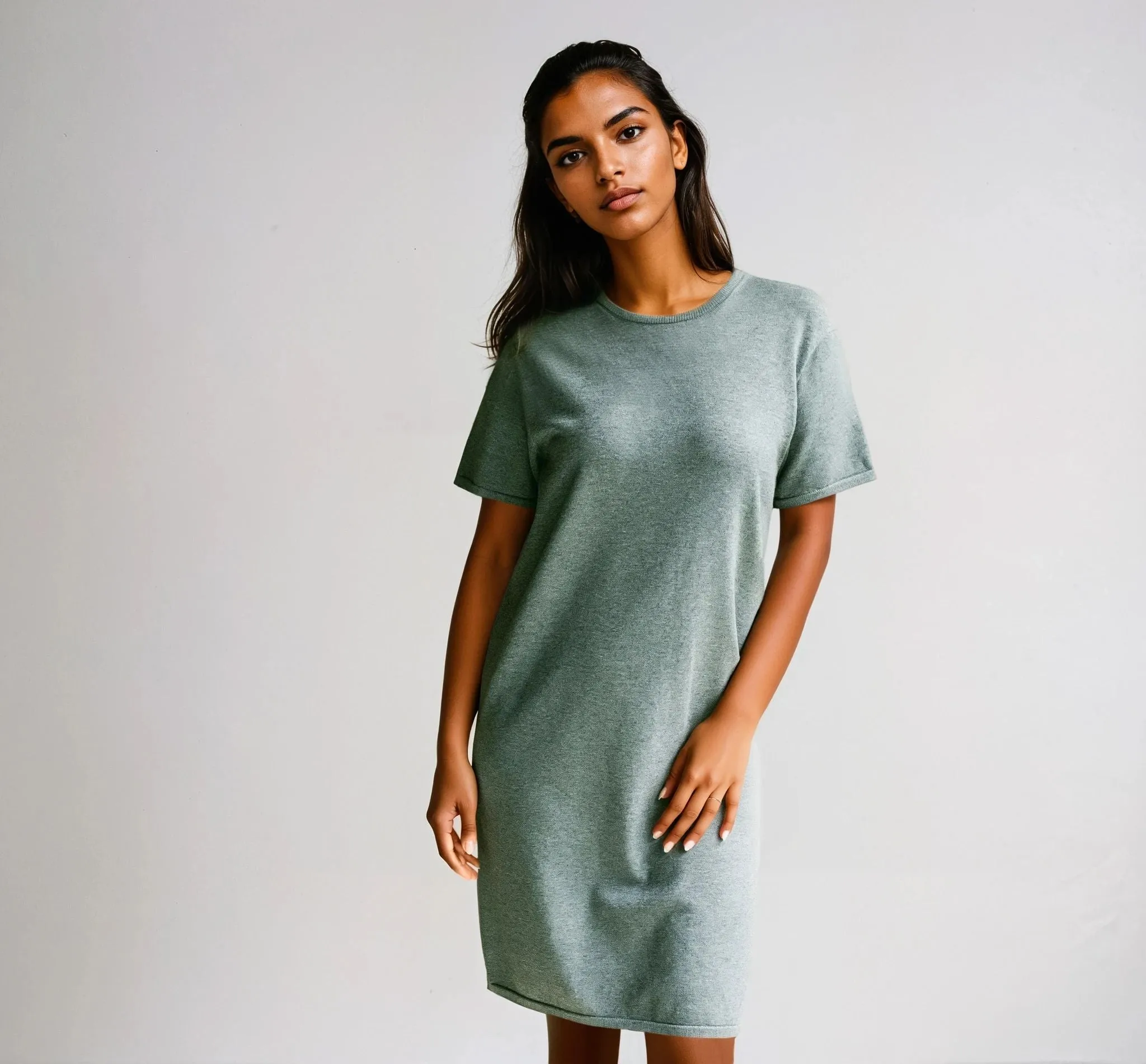 STEFANIA | Ecoviscose - Relaxed T-Shirt Dress sold by ALLTRUEIST KNITWEAR product image thumbnail 4