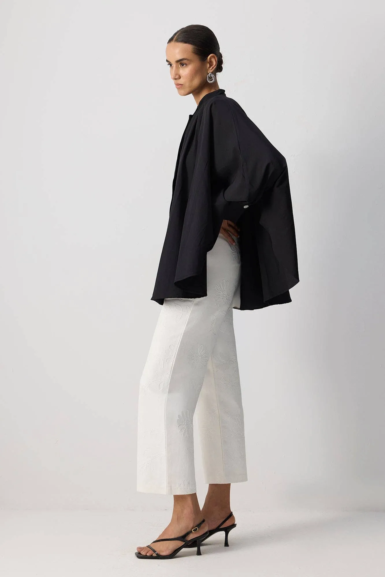 Minimalist Batwing Poplin Shirt - Black sold by ALLTRUEIST KNITWEAR product image thumbnail 3