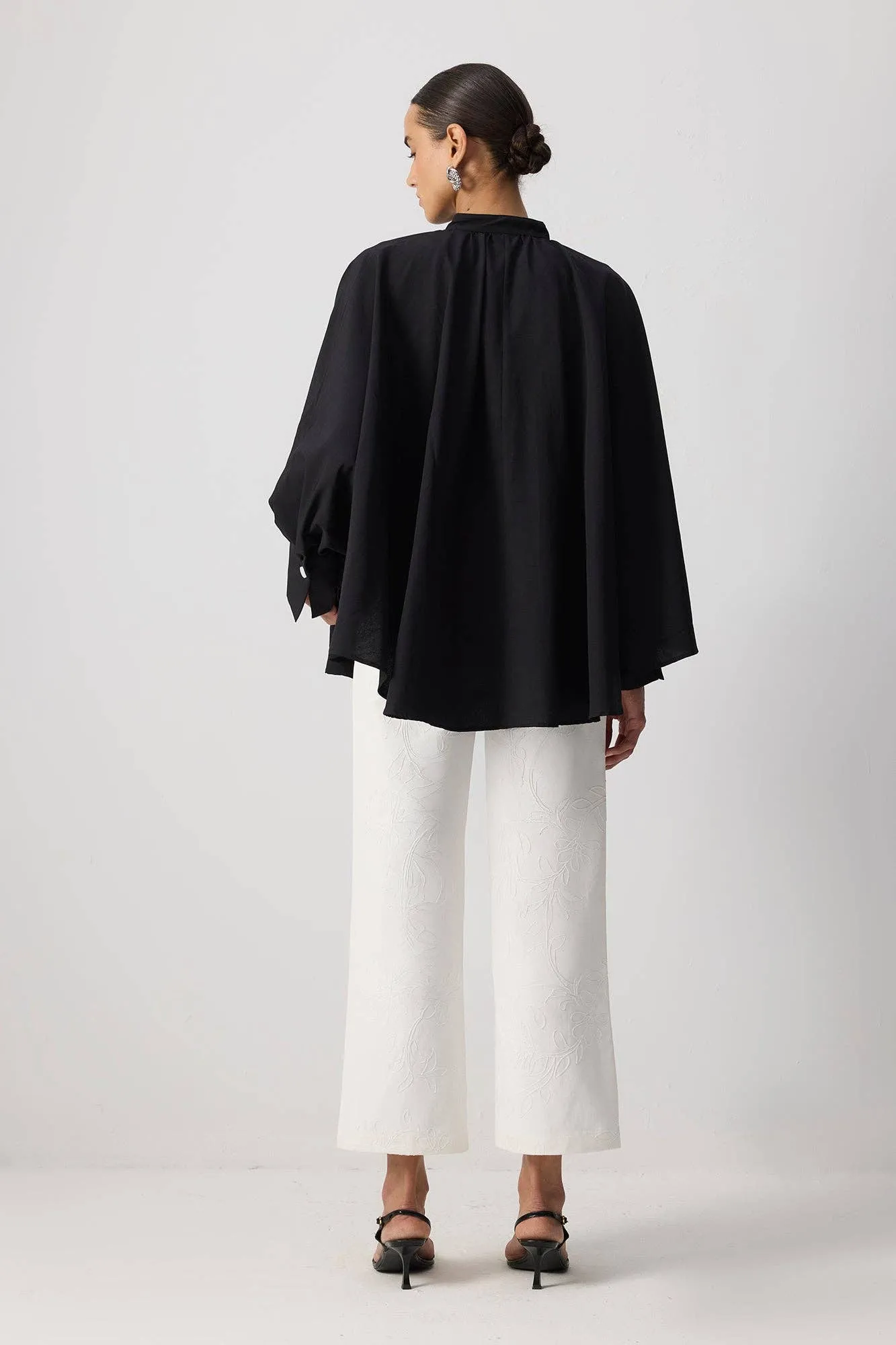 Minimalist Batwing Poplin Shirt - Black sold by ALLTRUEIST KNITWEAR product image thumbnail 4