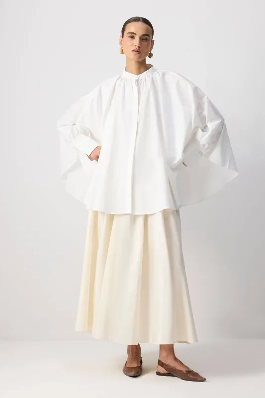 Minimalist Batwing Poplin Shirt - White sold by ALLTRUEIST KNITWEAR