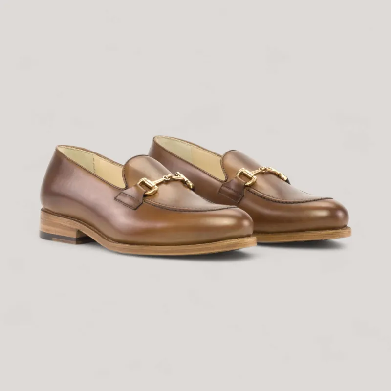 Horsebit Loafers - Brown - Painted Calf | Goodyear Welt sold by ALLTRUEIST KNITWEAR