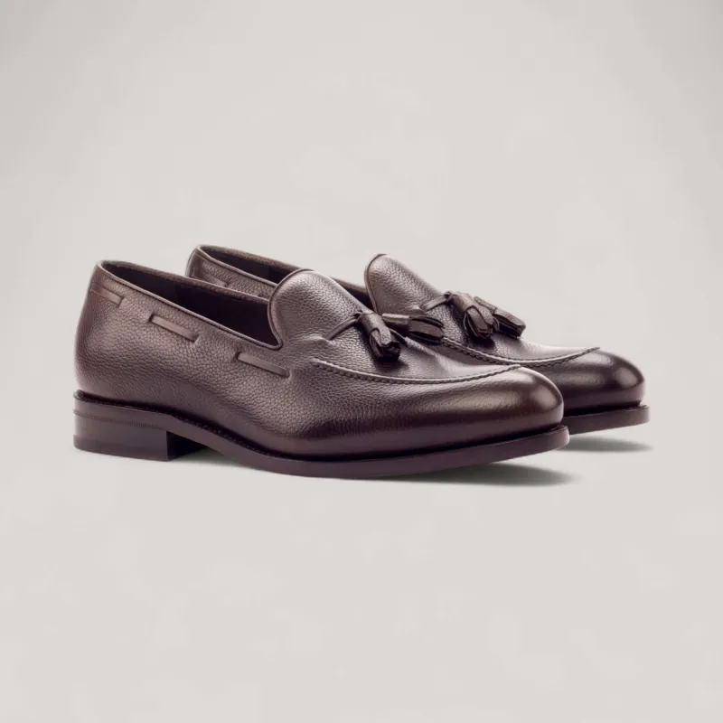 Tasseled Loafers - Dark Brown - Painted Full Grain | Goodyear Welt sold by ALLTRUEIST KNITWEAR
