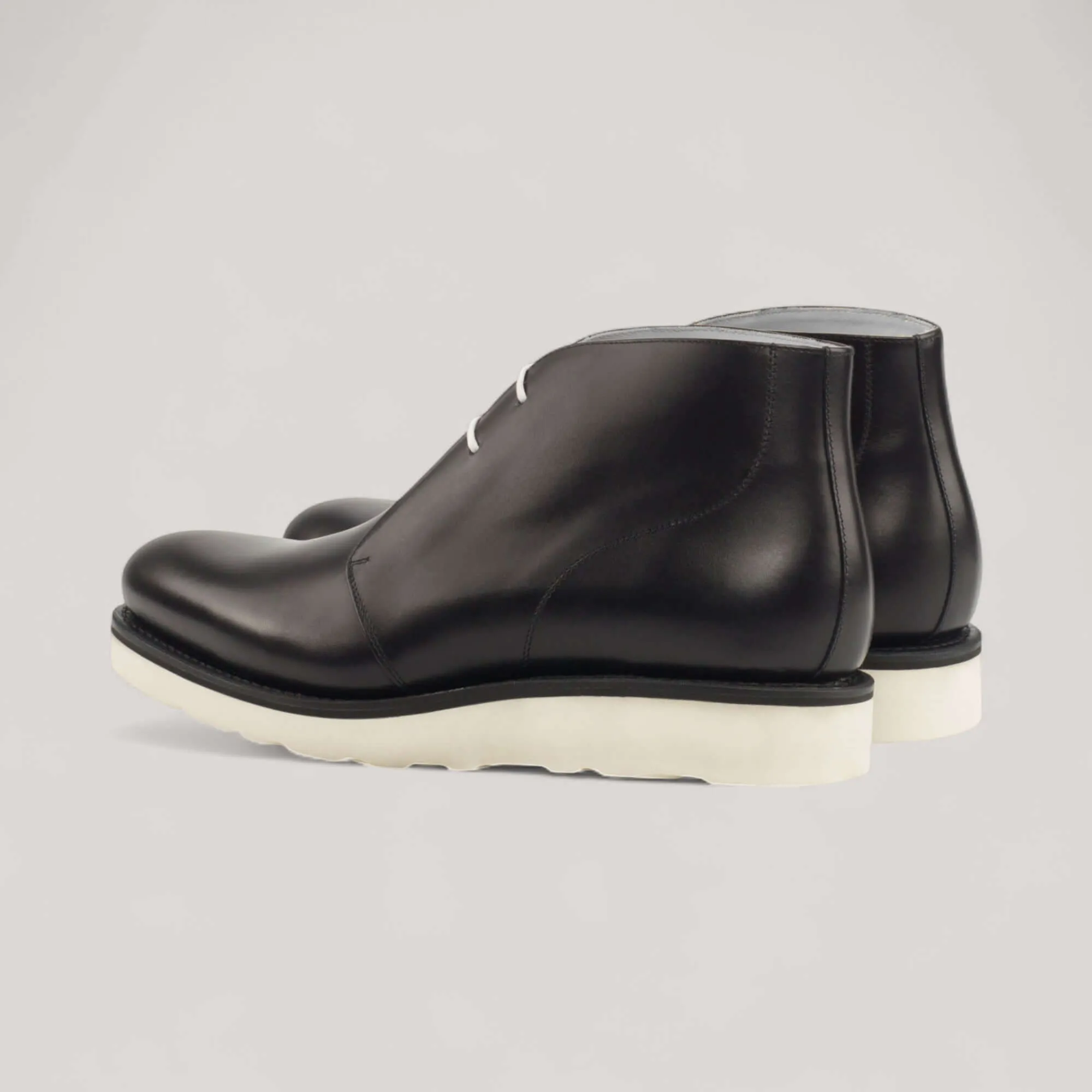 Chukka Wedge Boots - Black - Box Calf | Blake Welt sold by ALLTRUEIST KNITWEAR product image thumbnail 2