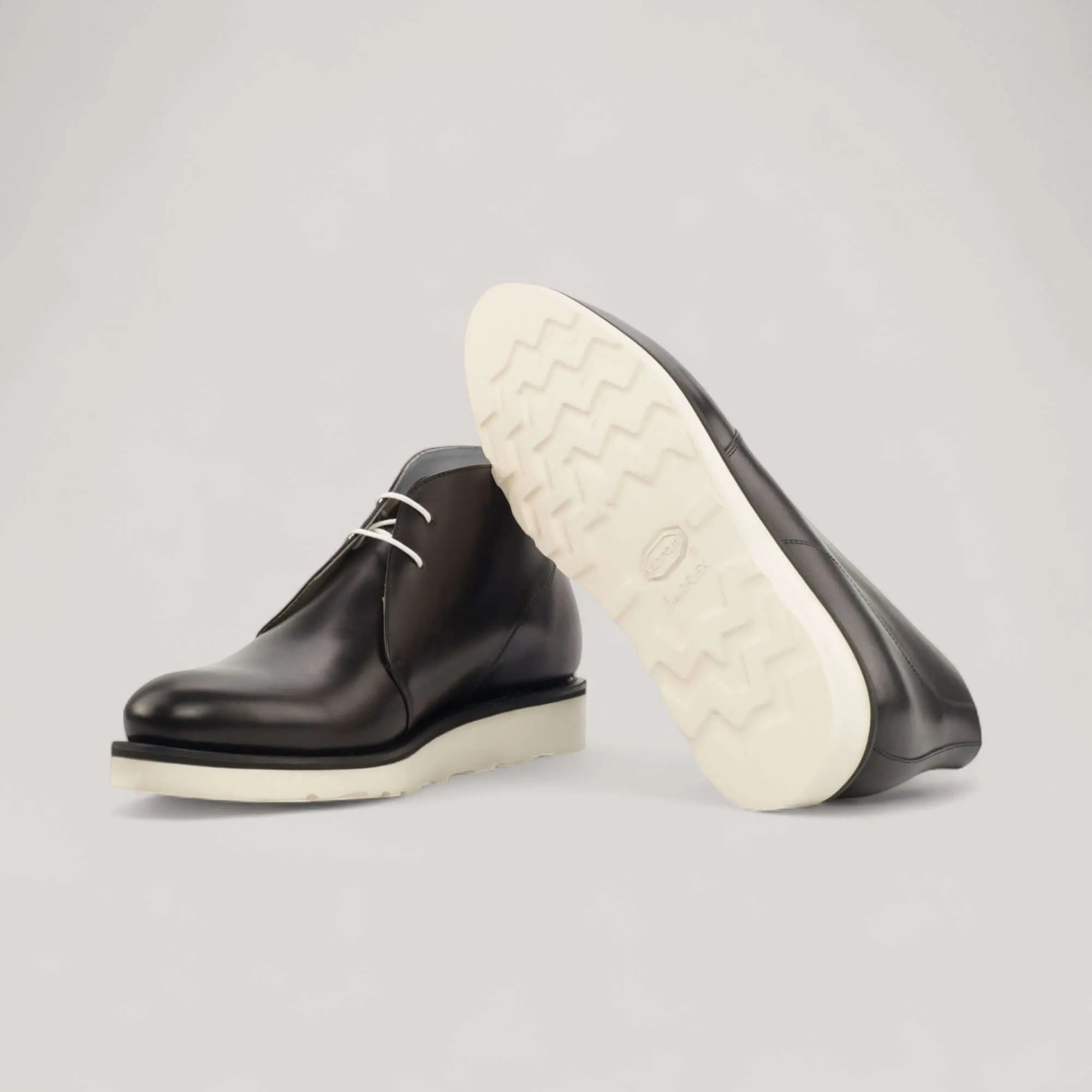 Chukka Wedge Boots - Black - Box Calf | Blake Welt sold by ALLTRUEIST KNITWEAR product image thumbnail 3